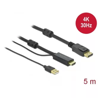 Delock HDMI    DisplayPort-kábel 4K 30 Hz 5 m (85966)