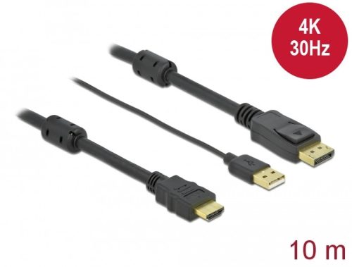 Delock HDMI    DisplayPort-kábel 4K 30 Hz 10 m (85968)