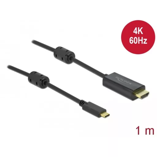 Delock Aktív USB Type-C  - HDMI kábel (DP Alt Mode) 4K 60 Hz 1 méter hosszú (85969)