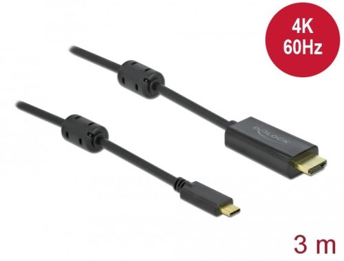 Delock Aktív USB Type-C  - HDMI kábel (DP Alt Mode) 4K 60 Hz 3 méter hosszú