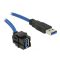 Delock Keystone modul, USB 3.0 A-csatlakozóhüvely 250  > USB 3.0 A-csatlakozódugó, 1,5 m kábellel (86011)