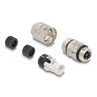   Delock M12 hüvely szerelvény 8 tűs X kódolt Cat.6A (86056)