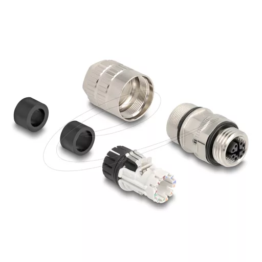 Delock M12 hüvely szerelvény 8 tűs X kódolt Cat.6A (86056)