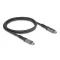 Delock USB 40 Gbps adat és gyorstöltő koax kábel 1 m hosszú, 8K 60 Hz USB PD 3.1 bővített tápszélesség 240 W (86067)