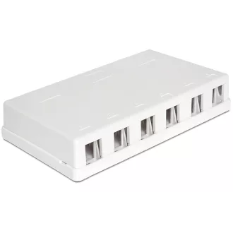 Delock Keystone falra szerelhető doboz, 6 port (86227)