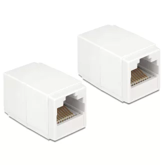   Delock Adapter, RJ45-aljzat > RJ45-aljzat, Cat.6 UTP kompakt fehér (86249)