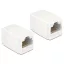 Delock Adapter, RJ45-aljzat > RJ45-aljzat, Cat.6 UTP kompakt fehér (86249)