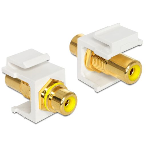 Delock Keystone modul RCA anya > RCA anya, aranyozott csatlakozó, sárga (86309)