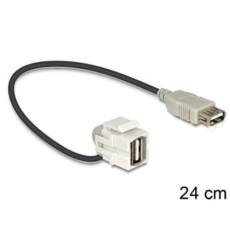   Delock Keystone modul USB 2.0 A anya > USB 2.0 A anya 110  kábellel (86327)