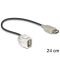 Delock Keystone modul USB 2.0 A anya > USB 2.0 A anya 250  kábellel (86329)