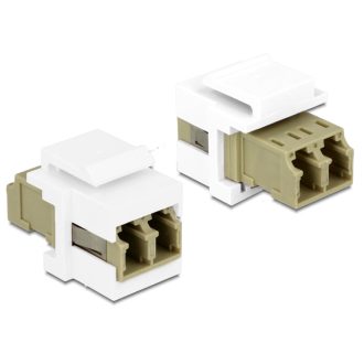   Delock Keystone modul, LC Duplex-csatlakozóhüvely > LC Duplex-csatlakozóhüvely, több üzemmód (86347)