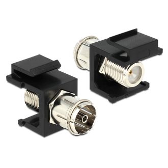 Delock Keystone modul IEC anya > F anya, fekete (86352)