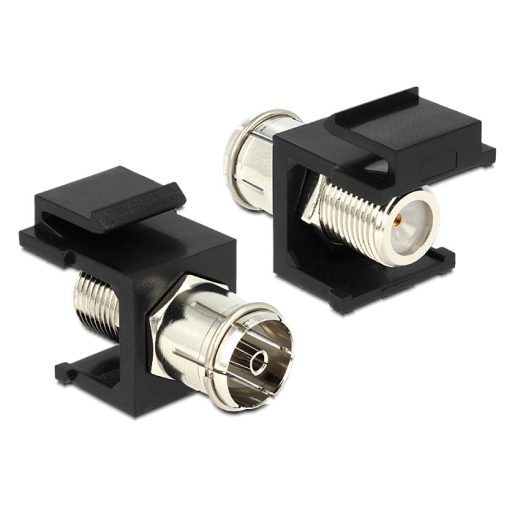 Delock Keystone modul IEC anya > F anya, fekete (86352)
