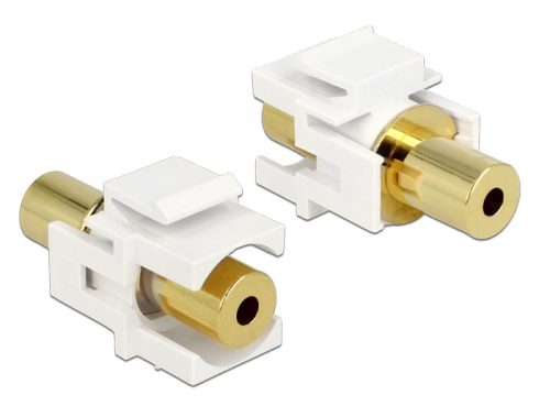 Delock Keystone Module stereo jack anya 3.5 mm 4 pin > stereo jack anya 3.5 mm 4 pin, aranyozott, fe (86363)