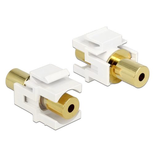 Delock Keystone Module stereo jack anya 3.5 mm 4 pin > stereo jack anya 3.5 mm 4 pin, aranyozott, fe (86363)