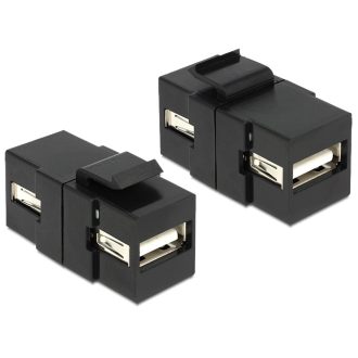   Delock Keystone modul USB 2.0 A foglalat > USB 2.0 A foglalat, fekete (86367)