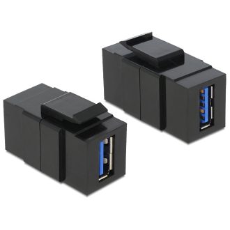   Delock Keystone modul USB 3.0 A anya > USB 3.0 A anya, fekete (86369)