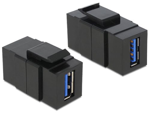 Delock Keystone modul USB 3.0 A anya > USB 3.0 A anya, fekete (86369)