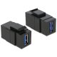 Delock Keystone modul USB 3.0 A anya > USB 3.0 A anya, fekete (86369)