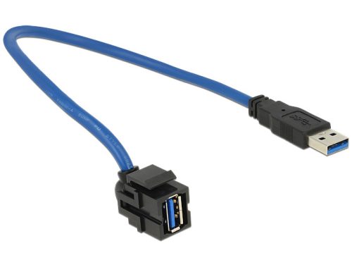Delock Keystone modul USB 3.0 A anya > USB 3.0 A apa 250  kábellel (86375)