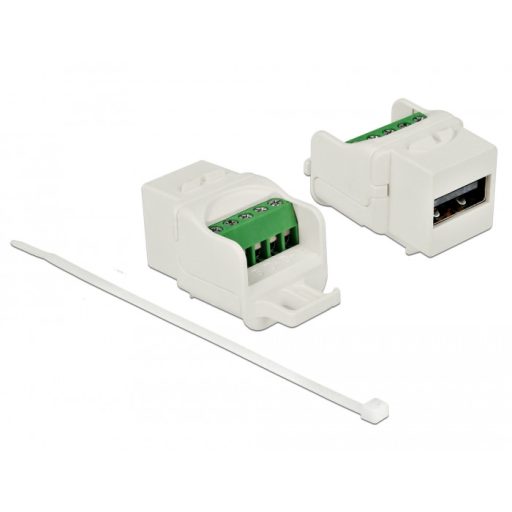 Delock Keystone modul USB 2.0 A anya sorkapocs modul, fehér (86376)