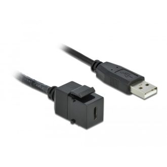   Delock Keystone modul, USB 2.0 C-csatlakozóhüvely > USB 2.0 A-csatlakozódugó, kábellel (86378)