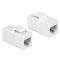 Delock Keystone modul, RJ45-aljzat > RJ45-aljzat, Cat.6 UTP, fehér (86379)