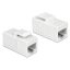 Delock Keystone modul, RJ45-aljzat > RJ45-aljzat, Cat.6 UTP, fehér (86379)