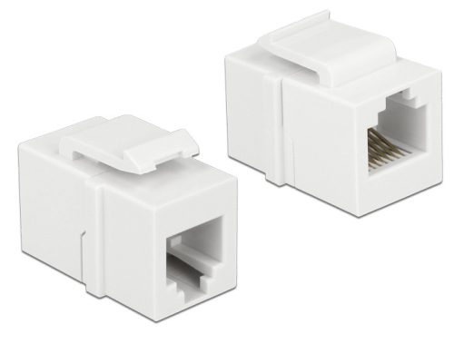 DELOCK Keystone modul RJ12 anya > RJ12 anya CAT.3 fehér (86380)