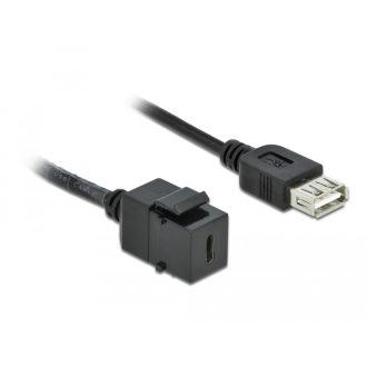   Delock Keystone modul, USB 2.0 C-csatlakozóhüvely > USB 2.0 A-csatlakozóhüvely, kábellel (86384)