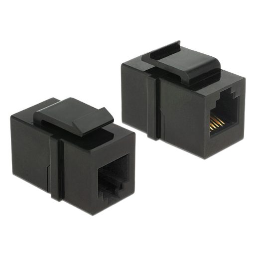 Delock Keystone modul RJ12 anya > RJ12 anya Cat.3 fekete (86390)