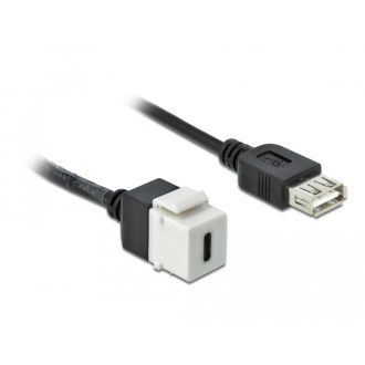   Delock Keystone modul, USB 2.0 C-csatlakozóhüvely > USB 2.0 A-csatlakozóhüvely, kábellel (86391)