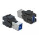 Delock Keystone modul, USB 3.0 A-csatlakozóhüvely > USB 3.0 B-csatlakozóhüvely, fekete (86395)