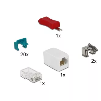   Delock Biztonsági kapocs kezdo készlet RJ45 csatlakozóhoz 20 db-os (86406)