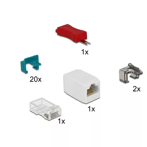 Delock Biztonsági kapocs kezdo készlet RJ45 csatlakozóhoz 20 db-os (86406)
