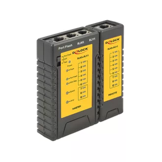 Delock Kábel tesztelo RJ45 / RJ12 + Portkereso (86407)