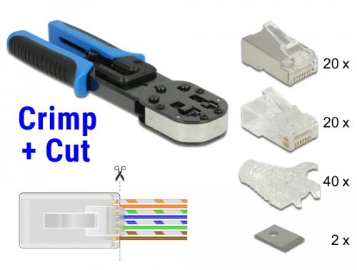 Delock RJ45 Krimpelő+Vágó Eszközkészlet (86450)