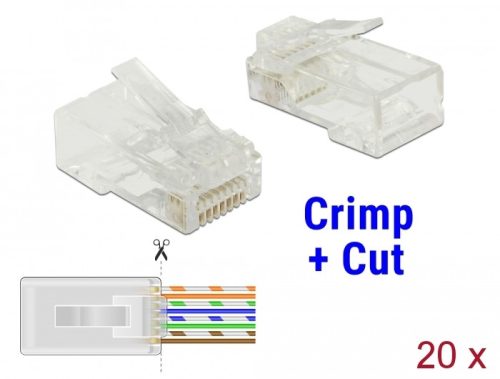 Delock RJ45 apa Cat.5e UTP 20 darab,  krimpel és vág típus (86451)