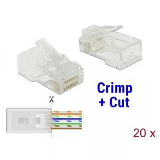   Delock RJ45  apa Cat.6 UTP 20 darab,  krimpel és vág típus (86453)