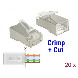  Delock RJ45 apa Cat.6 STP 20 darab,  krimpel és vág típus (86454)