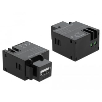   Delock 2,1 A-s, fekete, A-típusú USB töltő portos Keystone modul (86506)