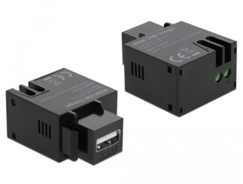 Delock 2,1 A-s, fekete, A-típusú USB töltő portos Keystone modul (86506)