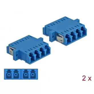   Delock LC optikai szálas csatlakozó Quad anya - LC Quad anya, egymódosú 2 db. Kék (86538)