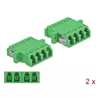   Delock LC optikai szálas csatlakozó Quad anya - LC Quad anya, egymódosú 2 db. Zöld (86539)