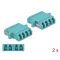Delock LC optikai szálas csatlakozó Quad anya - LC Quad anya, multimódosú 2 db. Világoskék (86541)
