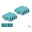 Delock LC optikai szálas csatlakozó Quad anya - LC Quad anya, multimódosú 2 db. Világoskék (86541)