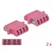 Delock LC optikai szálas csatlakozó Quad anya - LC Quad anya, multimódosú 2 db. Lila (86542)