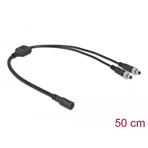 Delock DC megosztó kábel 5,5 x 2,1 mm 1 db. anya   2 db. apa csavarható (86571)