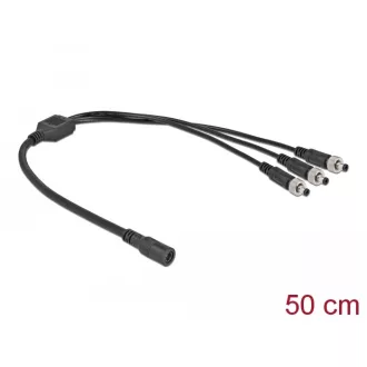   Delock DC megosztó kábel 5,5 x 2,1 mm 1 db. anya   3 db. apa csavarható (86572)