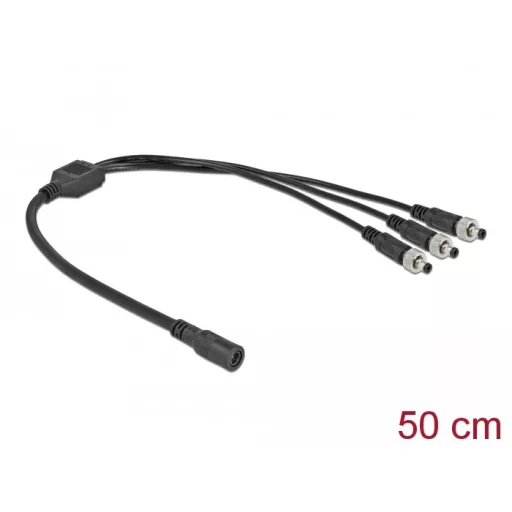 Delock DC megosztó kábel 5,5 x 2,1 mm 1 db. anya   3 db. apa csavarható (86572)